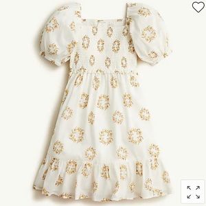 NWT J Crew Crewcuts Girls 7 Smocked Puff Sleeve Floral Dress